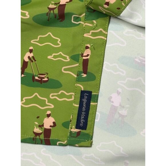 Magellan Laguna Madre Dad Lawn Camo SS Shirt 3XL UPF Green Casual Quick Drying - Picture 4 of 10